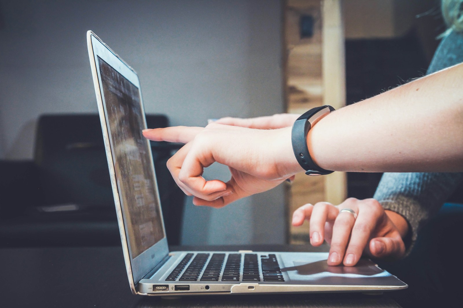 A demonstrated task being reviewed on a laptop and tablet
